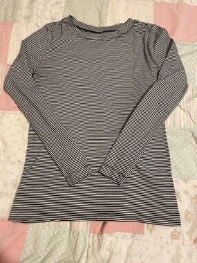 Striped Long-Sleeve Top - Black/White